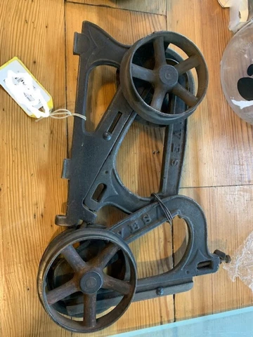 1888 Ives Cast Iron Pocket Door Hanger Rollers, Pair, 9.25" Cover