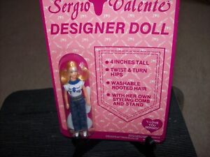 Miss Sergio Valente Designer Doll Blonde Hair 4" Dimensions For Children