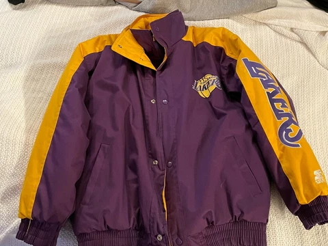 LA LAKERS Old School STARTER Jacket Excellent Condition! Magic Johnson Kobe Cover