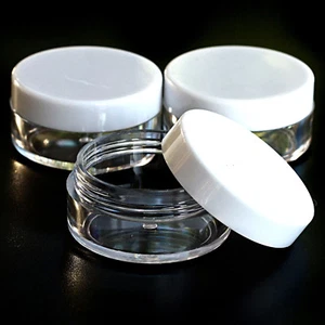 20 x 10ml CLEAR PLASTIC SAMPLE JARS/POTS **BEST QUALITY** Glitter/Cream jfw-20 - Picture 1 of 1