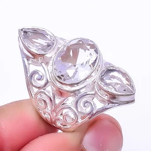 Weißer Topas Handarbeit 925 Sterling Silber Bali Ring Gr.6,5 R7465-15 - Bild 1 von 1