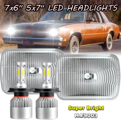 2pcs for Oldsmobile Cutlass Supreme 1978-1979 7x6 inch Square Led Headlights - Image 1 of 4