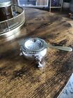Vintage Silver Plated On Copper Tea Strainer From England With Lions