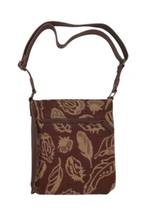 Pendleton Wool Feather/Leaf Burgundy Red Crossbody Purse Bag Adjustable Strap - Picture 1 of 24