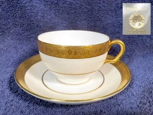 Mint MINTON Bone China BUCKINGHAM Coffee Tea CUP & SAUCER SET Teacup GOLD Trim - Picture 1 of 5