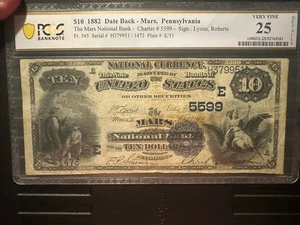 1882 $10 Dateback Mars National Bank - Picture 1 of 2