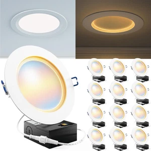 Sunco 12 Pack 6 Inch Ultra Thin LED Recessed Ceiling Lights Slim, Night Light... - Picture 1 of 7
