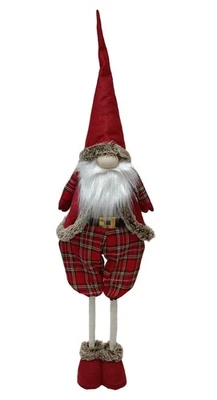 DUE ESSE CHRISTMAS Gnomo Natalizio con gambe allungabili altezza max 130 cm giacca scozzese - Rotex