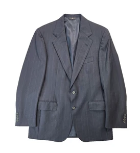 Polo University Club Ralph Lauren Navy Virgin Wool Striped Blazer Jacket Mens M - Picture 1 of 8