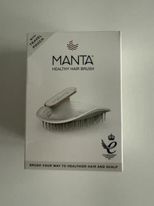 Manta HEALTHY HAIR BRUSH Detangles Wet/Dry Anti-Static Flexible WHITE Trav Pouch - Picture 1 of 12