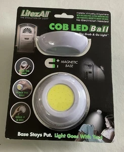 LitzAll COB LED Ball Sphere Grab & Go Light Magnetic Base, Battery Operated  - Picture 1 of 1