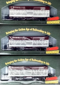 3 Roundhouse HO 1/87 CN Canadian National 36' Stock Cars Different Road #'s NIB - Picture 1 of 19