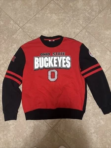 Mens Mitchell & Ness Ohio State Buckeyes All Over Print Pullover Sweatshirt Lg - Picture 1 of 8