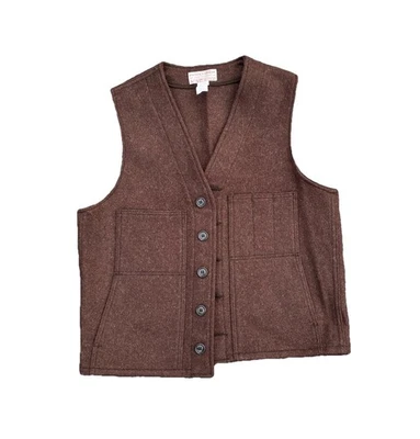 Vintage C. C. Filson 100% Virgin Wool Mackinaw 5 Button Vest Sz. 40 Brown USA - Image 1 of 4