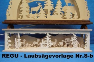 REGU - Laubsägevorlage - SOCKELBANK "Tiere auf Waldlichtung" f. SCHWIBBOGEN Sb9 - Bild 1 von 5