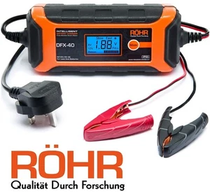 Röhr Car/Motorbike Smart Battery Charger 12V/6V 4A Turbo/Trickle & Pulse Repair - Picture 1 of 9