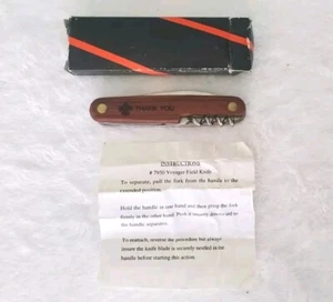 Vintage Voyager Field Knife Folding Pocket Knife Scouting Promo Fleur De Lis - Picture 1 of 20
