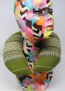 Handmade Green Mandala Design Neck Rest - Travel - Plane - Imagen 1 de 7
