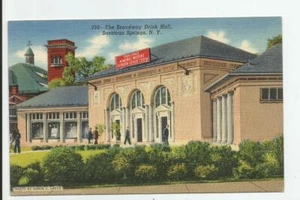 Broadway Drink Hall Saratoga Springs Postcard Vintage Linen Unused New York NY - Picture 1 of 2