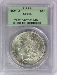 :1904-O SILVER MORGAN DOLLAR PCGS SELECT BU MS-64 CLEAR &: BRIGHT HIGHEST GRADES - Picture 1 of 2