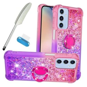 for Samsung Galaxy A55 5G Case Glitter Liquid Floating Case with Pink & Purple - Picture 1 of 8