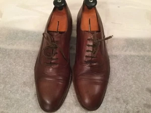 Moreschi Italy 10 Medium Brown Men’s Cap Toe Lace up Leather Shoes - Picture 1 of 9