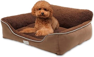 Pet Dog Cat Bed Grey Brown Soft Warm Kennel Mat Pad Mat Pad Warm Nest - Picture 1 of 20