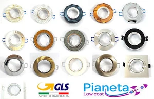 PORTA FARETTO INCASSO FISSO ORIENTABILE LAMPADINE LED GU10 MR16 CONTROSOFFITTO - Foto 1 di 36