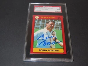 Tarjeta de colección universitaria de 1991 firmada por Bobby Bowden #66 Seminoles SGC certificado de autenticidad 1 A - Imagen 1 de 5