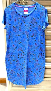 NUEVO CON ETIQUETAS NUEVO PRODUCTO FRESCO Vestido Camiseta Azul Periwinkle KYLIE Turtle Cove Grande L - Imagen 1 de 1