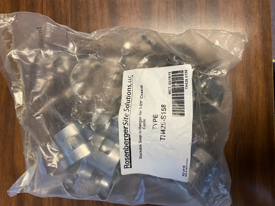 Rosenberger TH428-S158, Stackable Snap-in Hanger for 1 5/8" Coaxial, Kit of 10 - Image 1 of 1