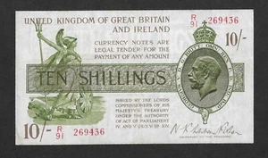 Warren Fisher 10/- Treasury Banknote R/91 269436 (T30 GB & Ireland 1922) nice VF - Picture 1 of 2