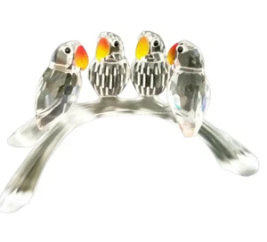 Figura Swarovski Silver Crystal Baby Lovebirds on Branch #7621 nueva en caja Austria - Imagen 1 de 5