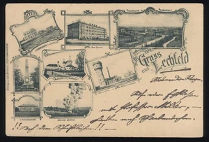 AK Lager Lechfeld Graben Augsburg Mehrbildkarte Militaria bes.1900 - Bild 1 von 2