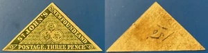 Newfoundland 1857 3d Triangle Sc-3 Yellowish Green Imperf MH NG #W7 - US Seller - Picture 1 of 1