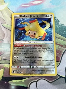Tarjeta holográfica Pokémon Radiant Jirachi 120/195 Silver Tempest ultra rara casi nueva - Imagen 1 de 1