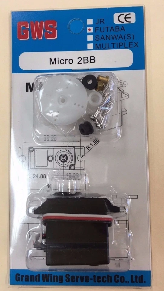 Servo GWS Micro 2BB (JR) para aviones  Foto 1 de 1