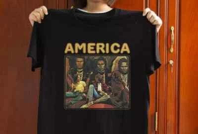 America Band Black White Unisex T-Shirt Size S-5XL - Image 1 of 4