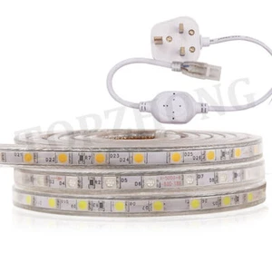 LED Strip 220V 240V 5050 SMD 60LED/M Waterproof Tape Lights Rope With Plug - Picture 1 of 15