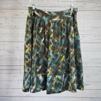 Falda Tapemeasure para mujer talla 6 marrón verde azulado pliegues Foto 1 de 3