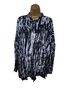 Monochrome Wave Tie-Dye Shirt XXXL / 18 UK Womens - Picture 1 of 3