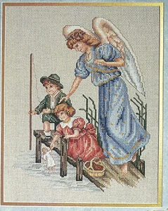 Guardian Angel Protector Children Cross Stitch Pattern Chart from a magazine - Picture 1 of 1