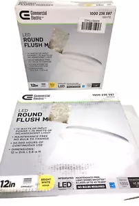 LOT OF 2 Commercial Electric 12 inch LED Round Ceiling Puff Light New - Picture 1 of 3