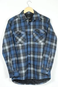 Pendleton Shadow Plaid Quilt-Lined Wool Shirt Jacket Blue/Gray XS NO US TARIFFS - Picture 1 of 6