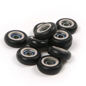 Black 10pcs HR-0523-7.5 Plastic Ball Door Pulley Roller Wheels w/ 695zz Bearing - Picture 1 of 5
