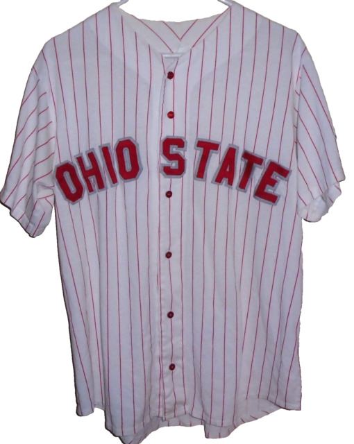 Nike Men's Oklahoma State University Pinstripe Full Button Replica Baseball Jersey Medium / White