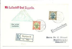ICELAND 1931-REG CARD - GRAF ZEPPELIN- ISLANDFAHRT VF - Picture 1 of 2