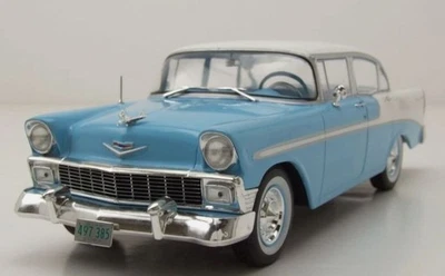 WHITEBOX, CHEVROLET Bel Air 4 Porte Hardtop del 1956, Blu e Bianco, 1/24,  WB... - Immagine 1 di 4
