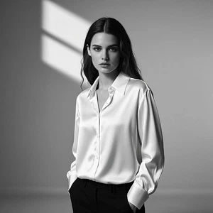 Res Ipsa Loquitur Melbourne - White Satin French Cuff Womens Shirt - Medium AU10 - Picture 1 of 1
