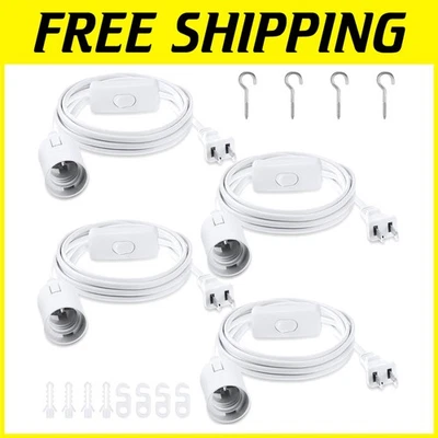 Hanging Light Cord with Plug - 12 Pieces, E26/E27 Socket - Image 1 of 4